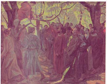 Niels Larsen Stevns: Kristus og Zak&aelig;us i tr&aelig;et, 1913